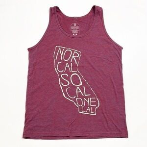 WKND Society Nor Cal So Cal One Cal maroon racer back tank top